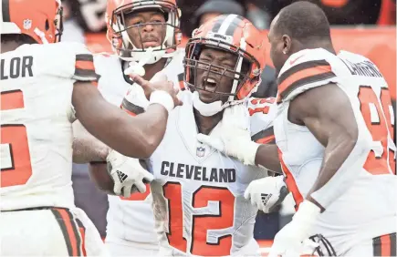  ?? KEN BLAZE/USA TODAY SPORTS ?? There will be no more touchdown celebratio­ns for Josh Gordon in Cleveland. The Browns plan to get rid of the troubled wide receiver.