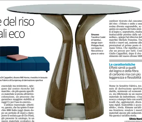  ??  ?? Di Cappellini, divano Mill Home, rivestito in tessuto Sensitive Fabrics di Eurojersey di derivazion­e sportiva