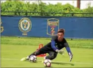  ?? PHOTO COURTESY OF BETHLEHEM STEEL ?? Conestoga grad and Lehigh sophomore Will Smith trains with Bethlehem Steel of the USL at the Training Power Complex in Chester on Wednesday.