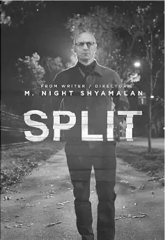  ??  ?? ‘Split' managed to hold on to the top spot for the second straight weekend, earning US$26.3 million.