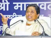  ?? HT PHOTO ?? Bahujan Samaj Party (BSP) president Mayawati addressing a press conference in Lucknow on Saturday.