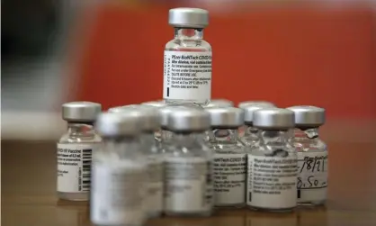  ?? Photograph: Dinendra Haria/SOPA Images/REX/Shuttersto­ck ?? Vials of Pfizer Covid-19 vaccine.