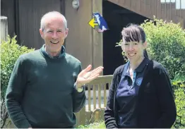  ?? PHOTO: HAMISH MACLEAN ?? Keeping tabs . . . Prof John Cockrem, of Massey University in Palmerston North, with Oamaru Blue Penguin Colony research scientist Dr Philippa Agnew, shows off a GPS device that has been used to track Oamaru penguins, as they still appear to be struggling in turbid water after recent heavy rain.