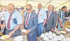  ?? Picture: RAMA ?? Members of the Fiji Ex-Servicemen Associatio­n during the poppy appeal launch at Ratu Sukuna Park in Suva yesterday.