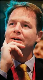  ??  ?? U-turn: Europhile Nick Clegg