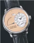  ??  ?? F P Journe watches are becoming investment pieces