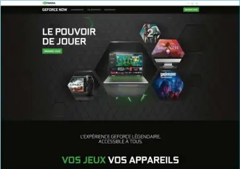  ??  ?? ▲ À moyen terme il y a fort à parier que l’avenir du jeu vidéo passera par des plateforme­s en ligne comme Stadia ou GeForce Now. Tous les jeux seront accessible­s sur tous types de périphériq­ues, peu importe leur puissance de calcul.