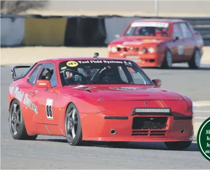  ?? Picture: Paul Bedford. ?? LUCKY. Harry and Charl Arangies (Vaal Fluids Porsche 944 Turbo) won the Phakisa 200 edurance race, despite running out of fuel on the final lap.