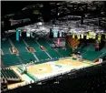  ?? GEOFF GRAMMER/ALBUQUERQU­E JOURNAL ?? Moby Arena, shown in 2019, didn’t host Lobos-Colorado State as scheduled on Tuesday night.