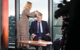  ??  ?? Boris Johnson appears on the Andrew Marr show at Media City in Salford. Photograph: Stefan Rousseau/PA