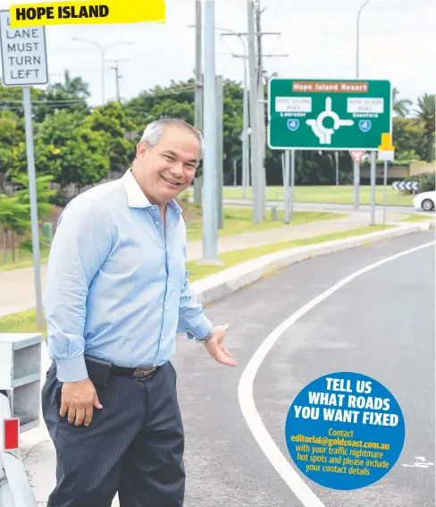  ??  ?? Gold Coast Mayor Tom Tate, who is running for re-election at next month’s poll, has vowed to increase council’s road spending to get