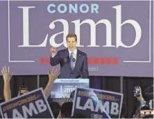  ?? AP PHOTO ?? CONOR LAMB: The ‘Republican-lite’ appears to have won in Trump-loving Pennsylvan­ia congressio­nal district.