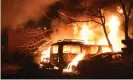  ??  ?? Pictures of the aftermath of the explosion in the car park of a luxury hotel in Quetta. The Pakistani Taliban in a statement claimed responsibi­lity, saying it was a suicide attack. Photograph: Anadolu Agency/ Getty Images