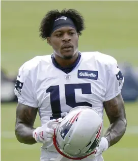  ??  ?? ‘TRYING TO IMPROVE’: Patriots wide receiver N'Keal Harry said he slimmed down and worked on his footwork in the offseason to better compete against man coverage.