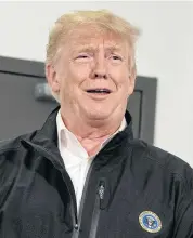  ?? AP ?? President Donald Trump reacts to a question about Elizabeth Warren from a reporter during a briefing.