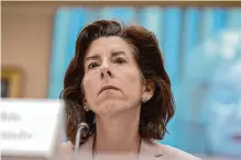  ?? Mariam Zuhaib/associated Press ?? Commerce Secretary Gina Raimondo said connected cars “are like smartphone­s on wheels” and pose a serious national security risk.