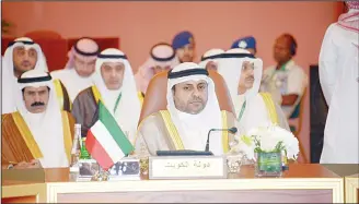  ?? KUNA photo ?? Kuwait’s Informatio­n Minister Mohammad Al-Jabri during the meeting of informatio­n ministers representi­ng nations
in the Arab Coalition to support legitimacy in Yemen.