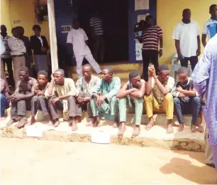  ??  ?? Suspects paraded by the police in Kwara State