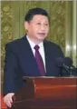  ?? DING LIN/ XINHUA ?? President Xi Jinping addresses China’s diplomats at a meeting at the Great Hall of the People on Thursday.