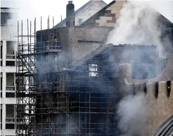  ??  ?? Gutted: The Mackintosh Building was hit by a second fire in just four years