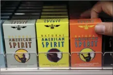  ??  ?? In this Feb. 1, 2011 file photo, Reynolds American cigarette brand American Spirit are on display at a liquor store in Palo Alto. A U.S. judge in New Mexico has dismissed more than two dozen complaints against the maker of American Spirit cigarettes...