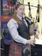  ??  ?? Lively . . . Bagpiper Amy.