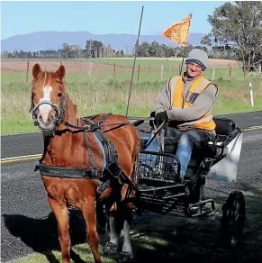  ?? JOHN BISSET/STUFF ?? Josh Ottley and his Welsh pony Jubilee-Popcorn are a regular sight on roads around the outskirts of Timaru.