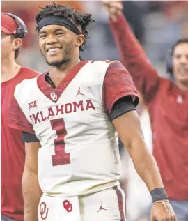  ??  ?? Kyler Murray has signed to play baseball but perhaps the door for playing pro football hasn’t completely shut.