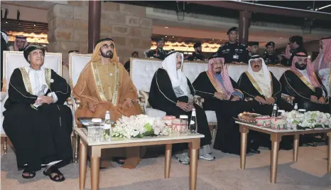  ?? Wam ?? Sheikh Mohammed bin Rashid, Vice President and Ruler of Dubai, joined Saudi King Salman and Crown Prince Mohammed bin Salman yesterday to launch Al Tarif neighbourh­ood developmen­t project in Riyadh