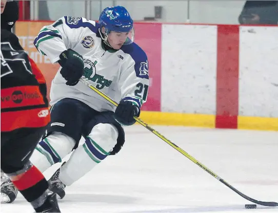  ?? MICHELLE BERG ?? With three goals and five assists so far, Melfort winger Justin Ball is almost halfway to matching his 18-point campaign with the Mustangs from the 2016-17 season.