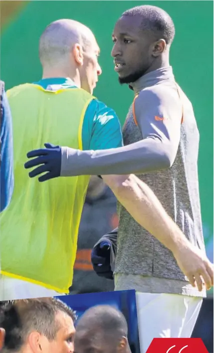  ??  ?? SHOWING HIS CLASS Brown embraces Kamara in gesture of support following the Slavia racist row, below