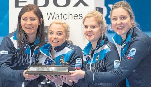  ?? ?? SILVERWARE: Scotland’s Eve Muirhead, Anna Sloan, Victoria Adams and Lauren Gray in winning form in 2017.