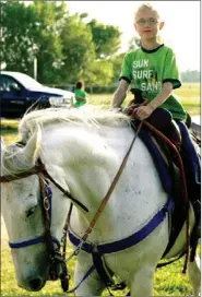  ?? MARK HUMPHREY ENTERPRISE-LEADER ?? Christian Rust, 10, mounted on Spook, competed in three junior rodeo events at the Lincoln Riding Club Play Day on May 26.