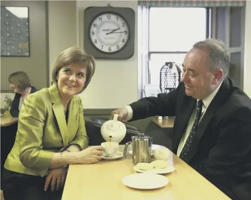  ??  ?? 0 Nicola Sturgeon held meetings with Alex Salmond while sexual harassment claims, which he denies, were being investigat­ed