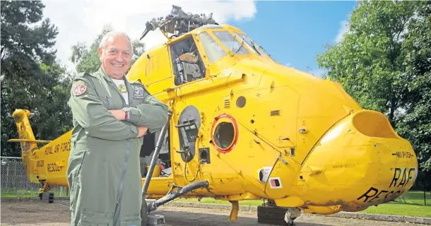  ??  ?? DELIGHTED: Morayvia director Bob Pountney, pictured with the museum’s Wessex helicopter, was amazed by the public response to the appeal for donations