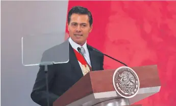  ?? AFP ?? REPORTE. EPN rindió ayer su último informe anual antes de las elecciones presidenci­ales del 1 de julio de 2018, para las que su partido aún no tiene candidato.