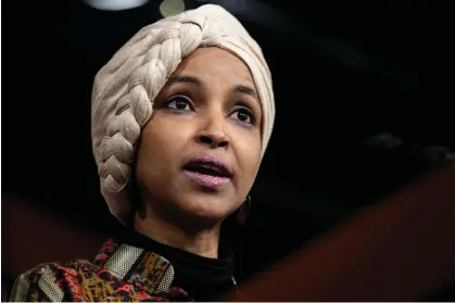  ?? ?? Representa­tive Ilhan Omar speaks at the Capitol in Washington DC on 25 January 2023. Photograph: Michael Brochstein/SOPA Images/ REX/Shuttersto­ck