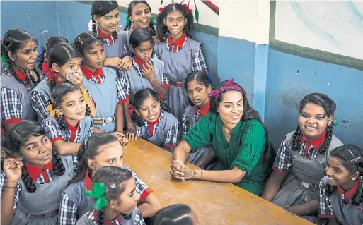  ?? UNICEF/BROWN PHOTOS ?? In 2017, Lilly Singh visited an Indian school run by the Madhya Pradesh State government in Bhopal. She is a UNICEF goodwill ambassador.