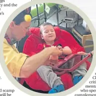  ??  ?? Jacob Shaw, who has been in and out of hospital since he was a baby, with a Clowndocto­r