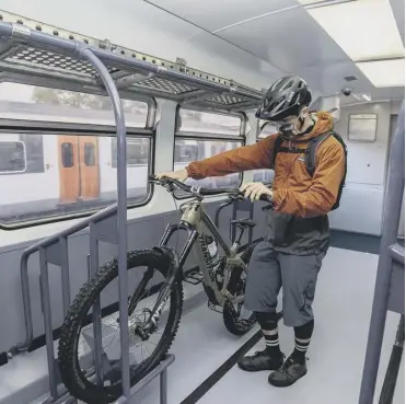  ??  ?? 0 Scotrail worked with Transport Scotland, cycling groups and outdoor specialist­s to work out how best to adapt the carriages to accommodat­e up to 20 bikes and bulky sports gear.