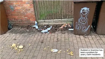  ?? ?? Rubbish in Sneinton has been a problem for years, claim residents