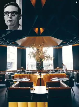  ??  ?? Chef Tyler Shedden planned the menu’s modernized dinner-club classics
The dining room is ringed with leather banquettes and tufted mid-century armchairs
