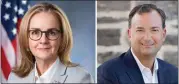  ?? ?? U.S. Rep. Madeleine Dean, left, and Christian Nascimento are running for the U.S. Congressio­nal 9th District seat in the November election.