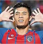  ??  ?? Match winner: Syafiq Ahmad scored the winning goal for Johor Darul Ta’zim against Kashima Antlers.