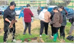  ?? C.P. ?? Alumnos del IES Antonio Muro preparan el terreno para el mini-bosque.