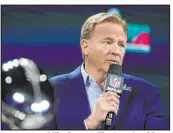 ?? Mike Stewart The Associated Press ?? NFL commission­er Roger Goodell says concussion­s increased this season due to more evaluation­s taking place.