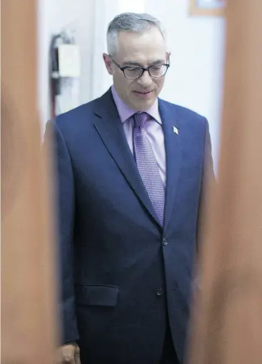  ?? CHRIS YOUNG / THE CANADIAN PRESS FILES ?? Then- Conservati­ve MP Tony Clement waits to be introduced at a rally to announce his candidacy for the leadership of the Federal Conservati­ve Party in 2016.