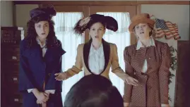  ??  ?? Maria Blasucci, Rachel Bilson and Elizabeth Olsen in “Drunk History”