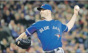  ?? AP PHOTO ?? Toronto Blue Jays starting pitcher J.A. Happ throws against the Seattle Mariners in the second inning of a baseball game last wek in Seattle. If the Blue Jays make the post-season, Happ will be called upon to lead the pitching staff.