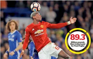  ?? — AP ?? Paul Pogba controls the ball during the FA Cup match against Chelsea.